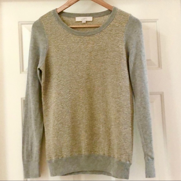 Loft Gold Thread Grey Light Wight Sweater - Picture 2 of 2